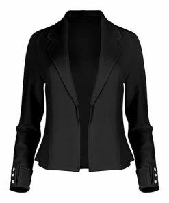 Lily | Black Notched-Lapel Blazer - Women