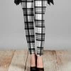 Lily | Black & White Plaid Leggings - Women