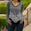 Lily | Black & Gray Zebra Long-Sleeve V-Neck Tunic - Plus