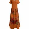 Lily | Orange & Red Floral Handkerchief Maxi Dress - Women