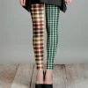 Lily | Green & Beige Contrast Plaid Leggings - Women