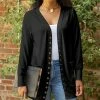 Lily | Black Snap-Button Cardigan - Women & Plus