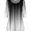 Lily | Black & White Abstract Scoop Neck Three-Quarter Sleeve Tunic - Women
