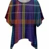 Lily | Purple & Yellow Plaid Sidetail Dolman Tunic - Plus