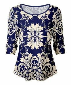 Lily | Blue & Cream Abstract Scoop Neck Top - Women & Plus