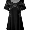 Lily | Black & Gray Arabesque Scoop Neck Tunic - Plus