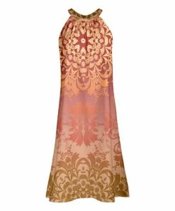 Lily | Red & Yellow Mandala Floral Yoke Dress - Women & Plus