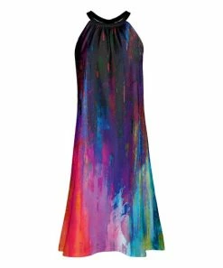 Lily | Black & Pink Watercolor Yoke Dress - Plus