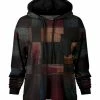 Lily | Black & Red Patchwork Chest-Pocket Hoodie - Plus