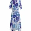 Lily | Purple & Lavender Floral Handkerchief Maxi Dress - Plus