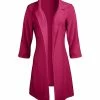 Lily | Fuchsia Longline Open Jacket - Plus