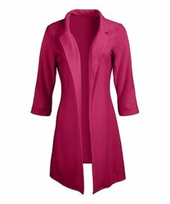 Lily | Fuchsia Longline Open Jacket - Plus