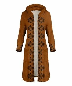 Lily | Black & Brown Damask Pocket Hooded Duster - Women & Plus