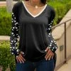 Lily | Black & White Abstract V-Neck Long-Sleeve Tunic - Women