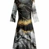 Lily | Black & Gold Abstract Crewneck Shift Dress - Women & Plus