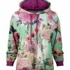 Lily | Pink & Green Floral Loose Fit Pocket Hoodie - Women & Plus