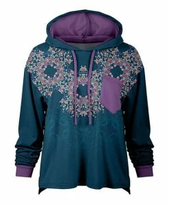 Lily | Navy & Purple Floral Pocket Hoodie - Women