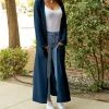 Lily | Navy Pocket Longline Duster - Plus