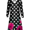 Lily | Black & Pink Floral V-Neck Shift Dress - Women