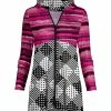 Lily | Black & Pink Stripe & Polka Dot Zip-Up Hoodie - Women