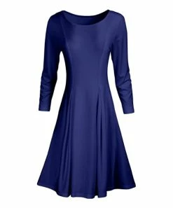 Lily | Blue Long-Sleeve Sheath Dress - Plus