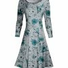 Lily | Teal & Purple Floral Long-Sleeve Sheath Dress - Plus