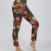 Lily | Black & Pink Floral Polka Dot Pocket Leggings - Women