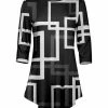 Lily | Black & White Geometric Three-Quarter Sleeve Tunic - Women