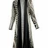 Lily | Cream & Black Geometric Shawl-Collar Duster - Plus