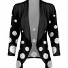 Lily | Black & White Polka Dot Shawl-Collar Open Cardigan - Plus