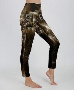 Lily | Black & Mica Abstract Lightning Pocket Leggings - Women