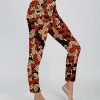 Lily | Red & Cream Floral Pocket Leggings - Women