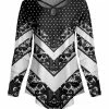 Lily | Black & White Floral Polka Dot Crisscross-Detail Triangle-Hem Tunic - Women