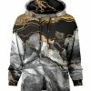 Lily | Gold & Black Marble Chest Pocket Hoodie - Women & Plus