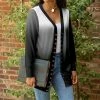 Lily | Black & Gray Ombré Snap-Up Cardigan - Women & Plus