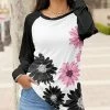 Lily | Black & Pink Floral Raglan Tunic - Women & Plus