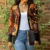 Lily | Rust & Orange Floral Snap-Button Cardigan - Women & Plus