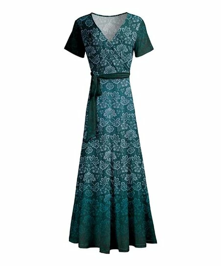 Lily | Navy & Gray Floral Tie-Waist Maxi Shirt Dress - Plus 1 Lily | Navy & Gray Floral Tie-Waist Maxi Shirt Dress - Plus