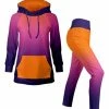 Lily | Purple & Gold Ombré Pocket Active Hoodie & Leggings - Women
