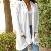Lily | White Pocket Open Cardigan - Women & Plus