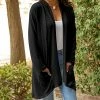 Lily | Black Pocket Open Cardigan - Women & Plus
