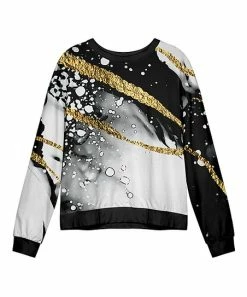 Lily | Black & Gold Abstract Crewneck Sweatshirt - Women