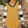 Lily | Black & Gold Stripe Long-Sleeve V-Neck Tunic - Women