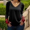 Lily | Black & Red Plaid V-Neck Long-Sleeve Tunic - Plus