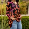 Lily | Orange Leopard V-Neck Tunic - Plus