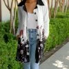 Lily | Black & White Floral Pocket Longline Jacket - Women