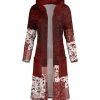 Lily | Red & White Floral & Paisley Hooded Duster - Plus