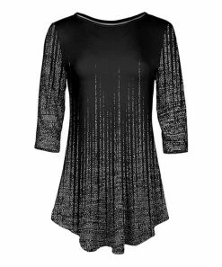 Lily | Black & Gray Abstract Flared Tunic - Plus