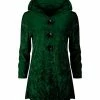 Lily | Green Velvet Button-Front Hoodie - Plus