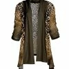 Lily | Brown & Beige Leopard Open-Front Sidetail Cardigan - Plus